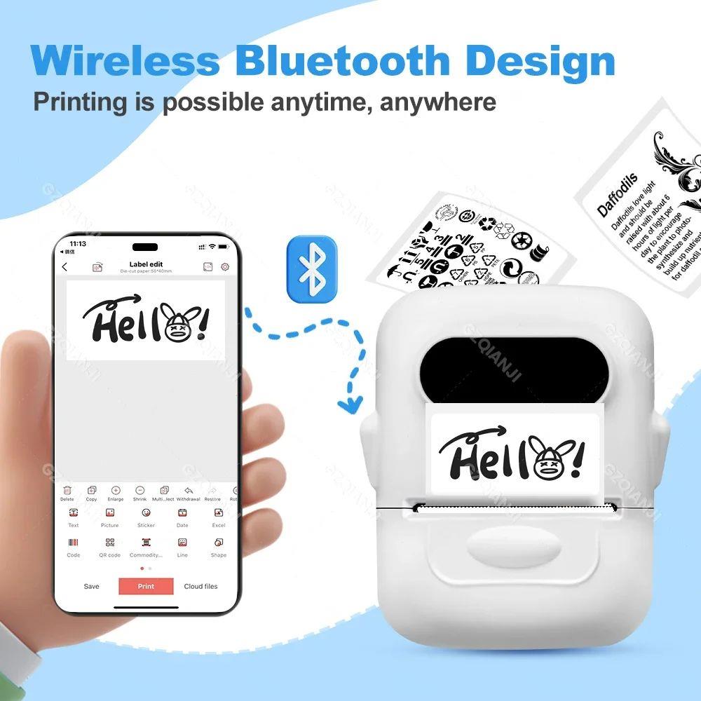 Marklife P50 Portable Thermal Label Printer Bluetooth Barcod