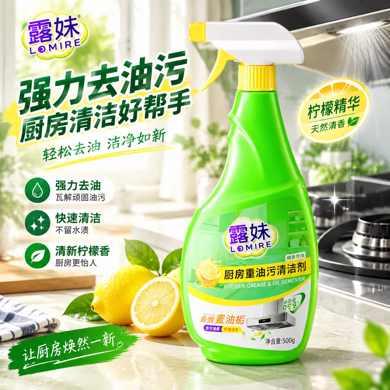 油烟机重油污一喷净清洁喷雾