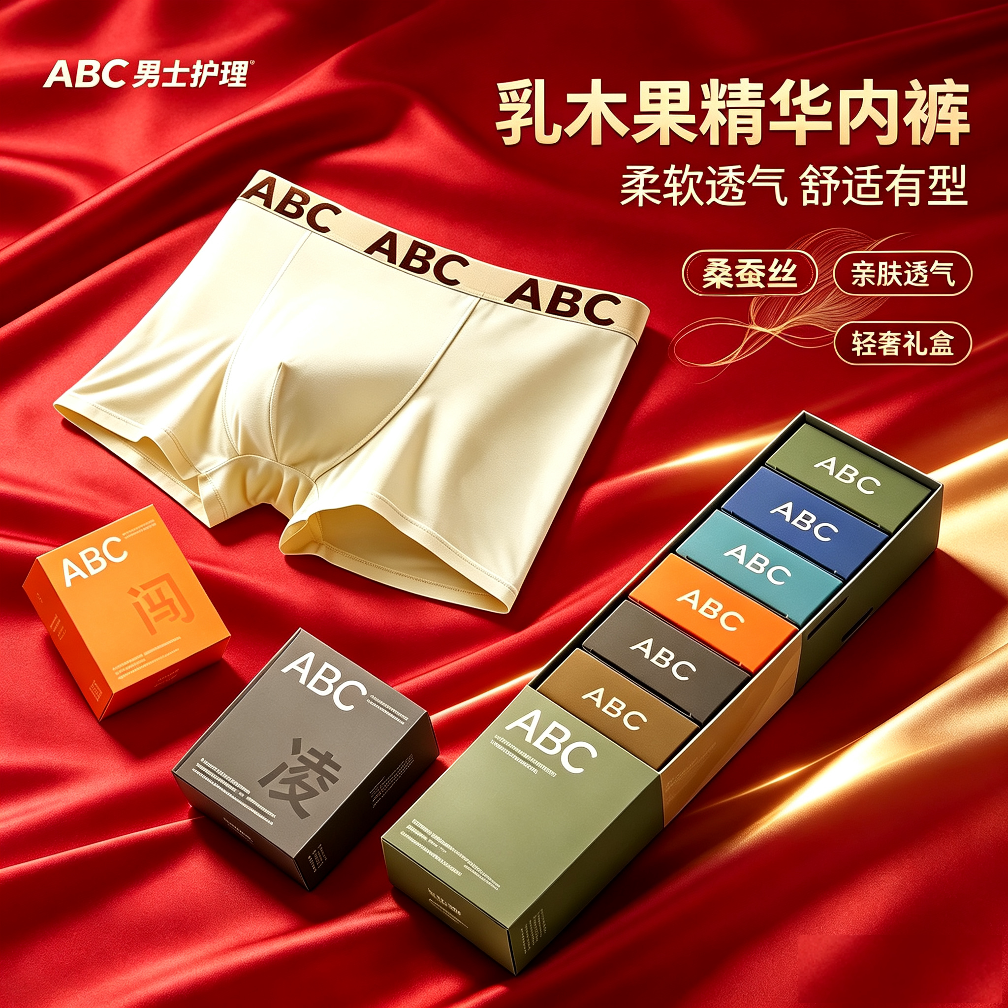 ABC男士乳木果桑蚕丝内裤礼盒