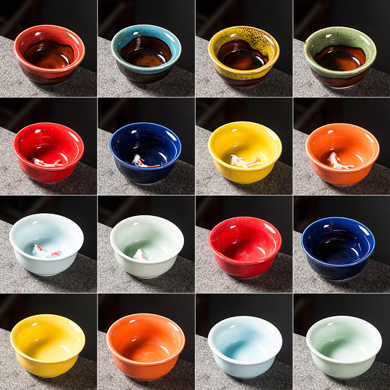 陶瓷功夫茶杯创意茶盏单杯小号青瓷品茗杯家用鱼杯茶碗主人杯定制,餐饮具,功夫茶具,淘宝优惠券,粉丝福利购,淘宝优惠卷