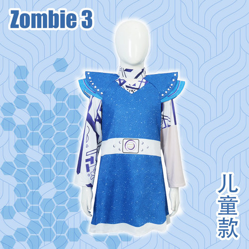 漫多印花连衣裙Zombie僵尸高校外星人cosplay飞飞袖裙万圣节