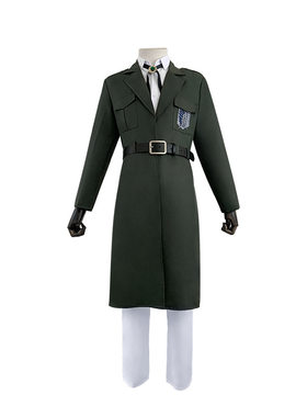 自由之翼进击的巨人cos服调查兵团服兵长cosplay动漫军绿色风衣