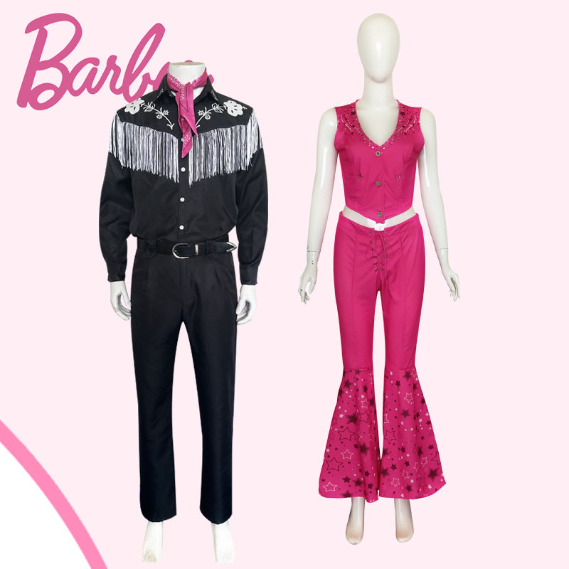 Barbie芭比真人版电影ken肯尼同款cos服黑色套装芭比玫红套装
