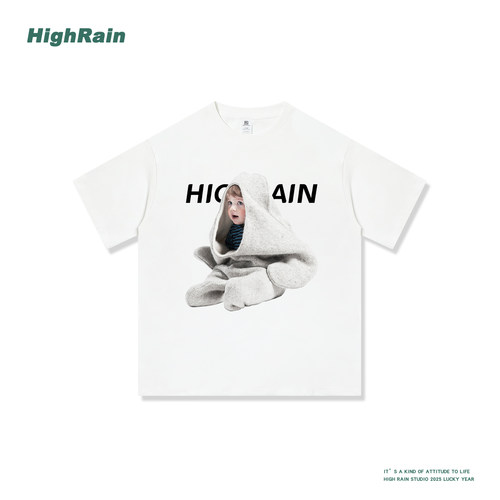 落肩袖不连帽纯棉夏季美式潮牌