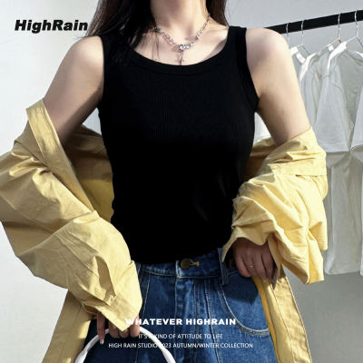 黑色百搭显瘦针织吊带背心女