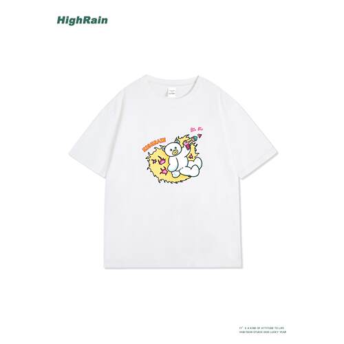 HighRain可爱小熊BiuBiu印花短袖