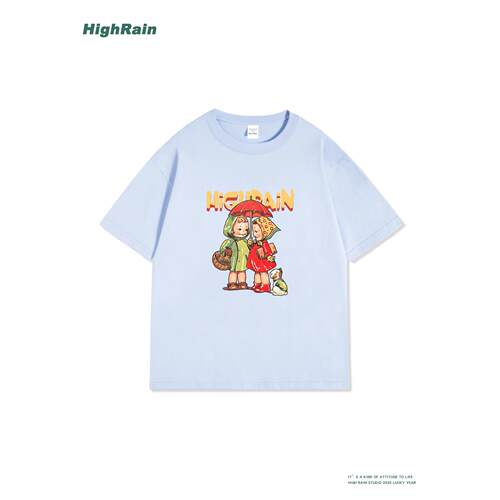 HighRain复古童趣插画短袖T恤潮