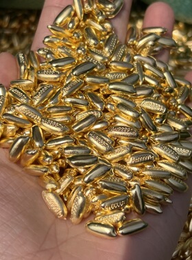 合金金属米粒仿真迷你金大米实心聚宝盆铜缸填充物装饰工艺品摆件