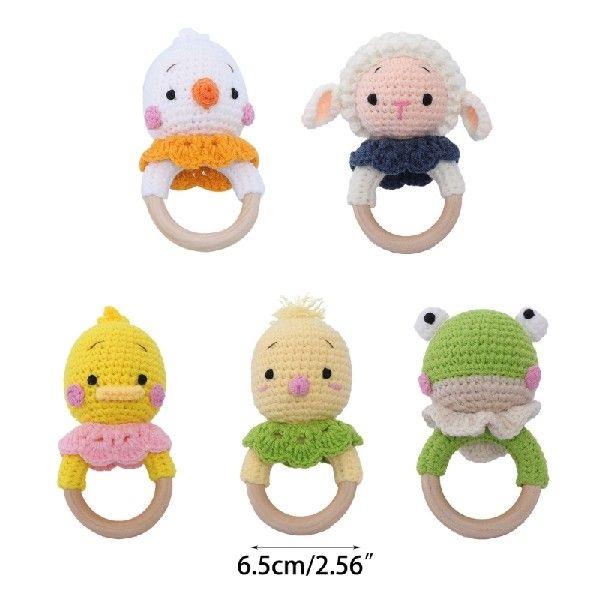 Lovely Animal Rattle Babies Soft Handmade Toy for Children