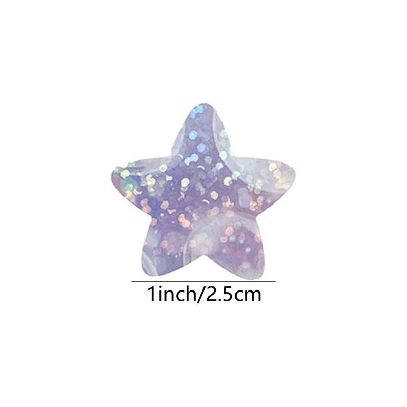 50-500pcs Holographic Color Star Stickers Reward Foil Star S