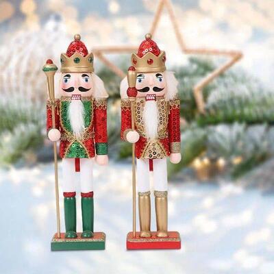 Set of 4 Nutcracker Figures 7inch for Seasonal Decor , 2pcs