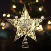 Christmas Powered Tree Star LED Battery Topper Lights Living