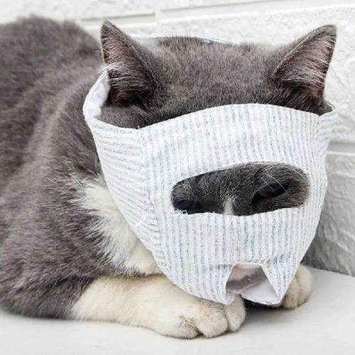 Cat Muzzle Adjustable Fastener Tape Breathable Anti-Bite