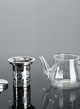 Teapot Flower Tea Coffee Pot Transparent Glass Tea Set