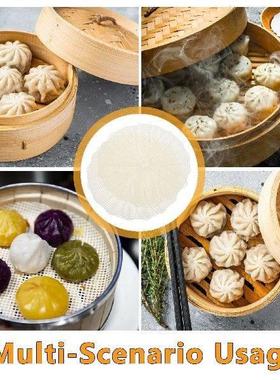 2pcs Buns Steamer Pads Round Woven Food Mat Non-Stick