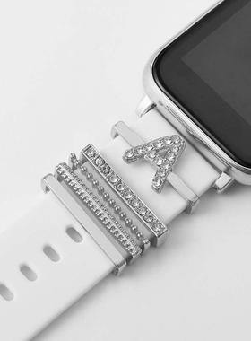 Initials Letter Charms Set for Iwatch Silicone Strap