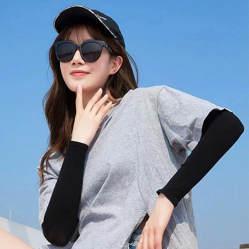 Ice Silk Sunscreen Sleeve Summer Cycling Cooling Arm Cover A