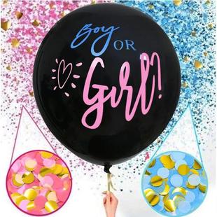 Girl Gender Latex Boy Balloo 36inch Balloons Black Reveal