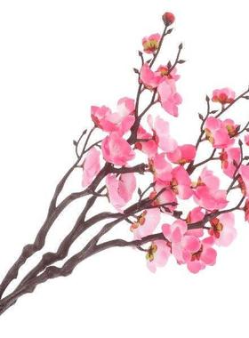 3 Pcs Pink Artificial Plum Blossom Stems Vivid Simulation
