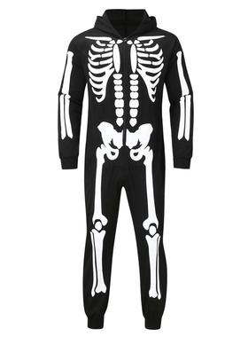 Halloween Carnival Outfit Family Costume Bone Skeleton Jumps