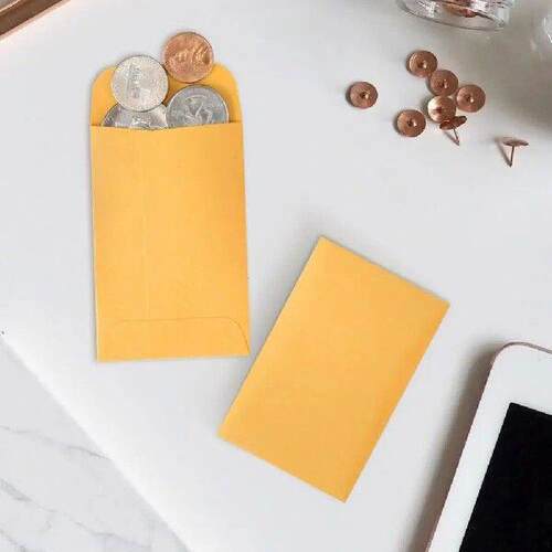 Kraft Paper Cash Envelopes 50pcs Bright Color Cash