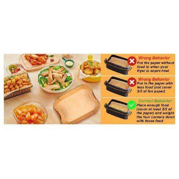 Hot Selling-Rectangular Air Fryer Baking Paper For Ninja