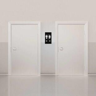 Acrylic Sign Toilet Door Printed Male and Female Pointing