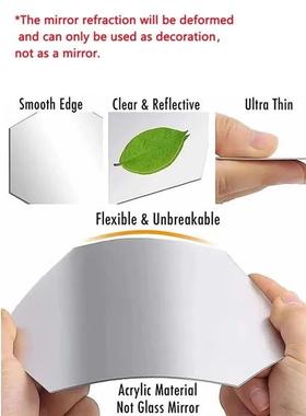 45pcs Mirror Wall Sticker, Hexagon Wall Art Sticker, DIY Hou