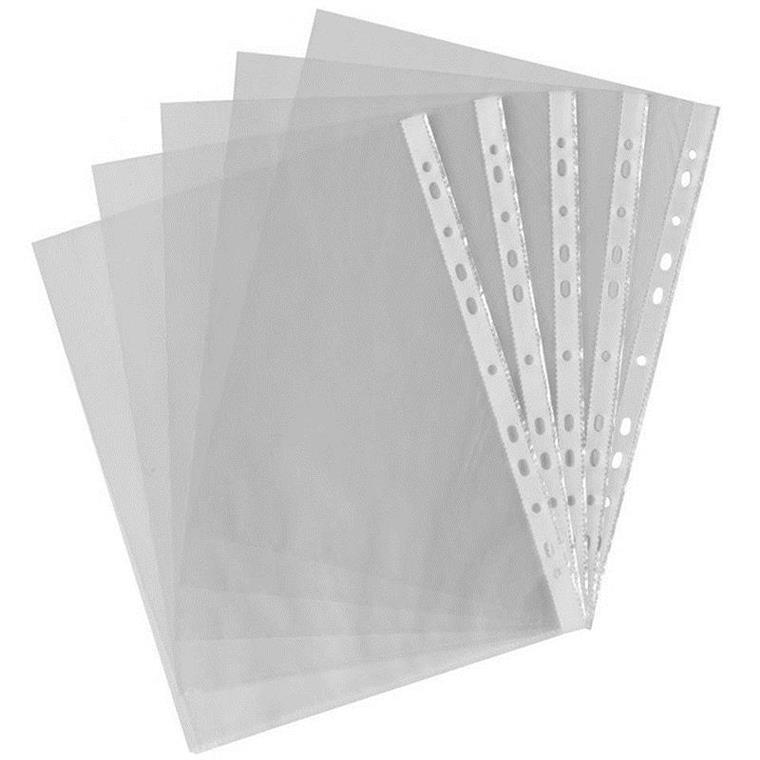 100Pcs/Lot A4 Clear Plastic Punched Pockets Folders Filing