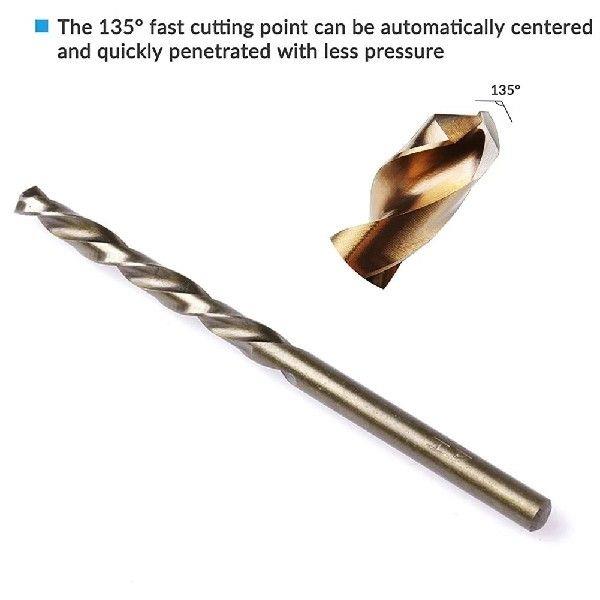 10pc HSS M35 Cobalt Drill Bit -6mm For Metal Stainless