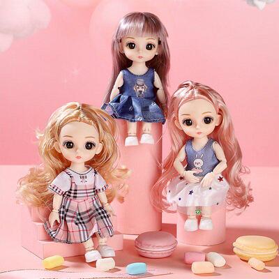 Doll Girl Toy Mini Doll Movable Joint Baby 3d Doll Beautiful