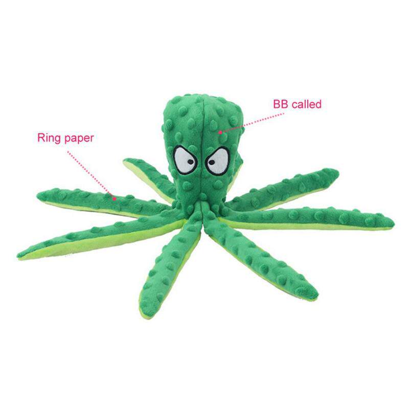 Pet Dog Plush Toy Squeaker Chew Animal Toy Octopus Skin Shel
