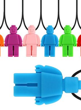 1Pc Sensory Chew Necklace Brick Chewy Kids Silicone Biting