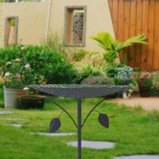 Bird Bath for Outdoor, Birdbath with Stake Iron Standing