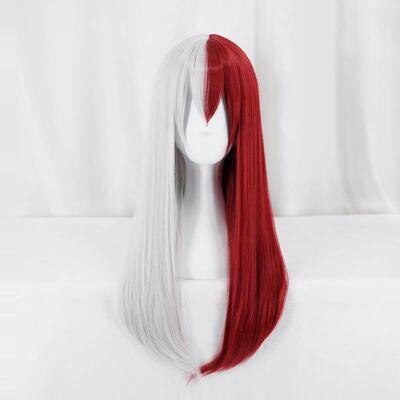 My Hero Academia Todoroki Shoto Long Wig Women Cosplay Red