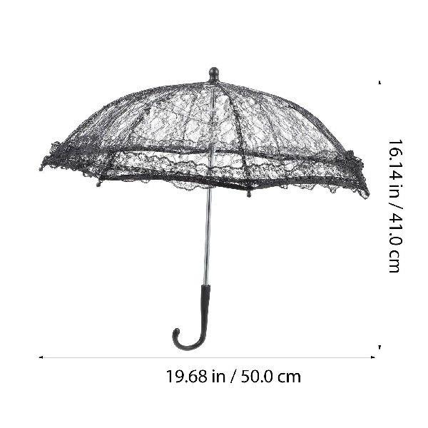 Ladies Umbrella Clear Wedding Gothic Black Dress Bride