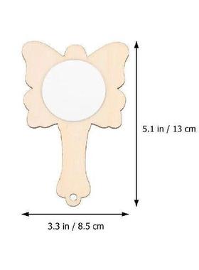 8 Pcs Butterfly Mirrors Mini Handheld Wooden Craft DIY