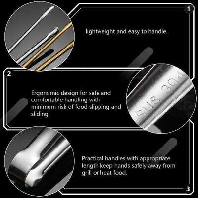 2 Pcs Barbecue Tongs Japanese Style Fettuccine Pasta Food