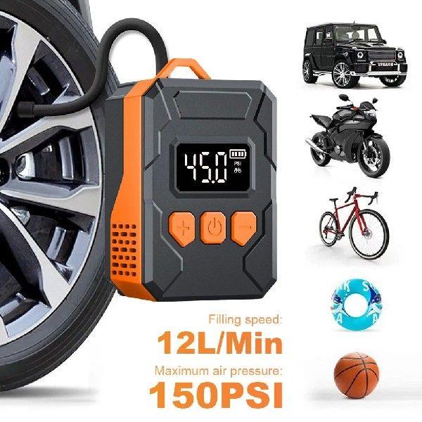 150PSI Electric Tire Inflator 500mAh Battery Rechargeable