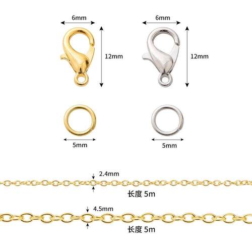 Lobster Clasp Cross Chain DIY Kits Set For Jewelry Necklaces