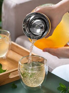 Large Capacity Kettle Drip-Free Glass Pitcher with Lid High