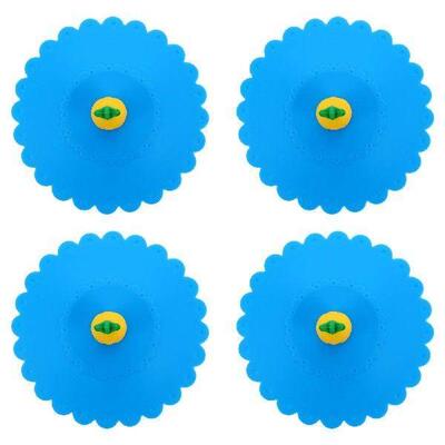 4 Pcs Silicone Cup Lid Drinks Leakproof Cover Set Creative