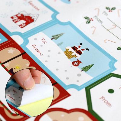 Christmas Gift Label Stickers For The Elderly Snowflake Deer