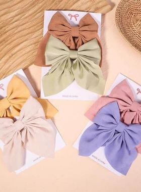 2Pcs/set Women Girls Sweet Print Bows Hair Clips Hairpins