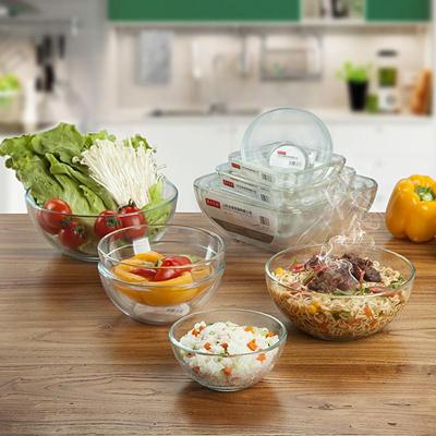 Tempered glass transparent salad bowl square tableware