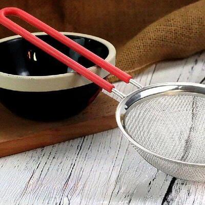 Stainless Steel 2 Layer 30 Mesh Handheld Flour Sieve Oil