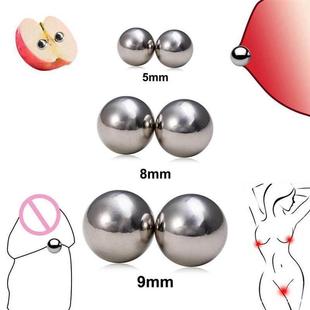 Strong Magnetic Sex Fake Toys Orb Piercing Rings 2Pcs Nipple