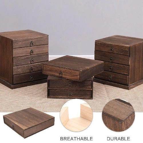 Drawer Tea Box Wooden Boxes of You for Vintage Chest with