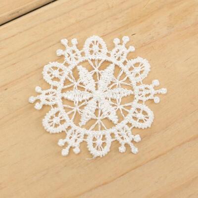 1pcs White Mini Cute Snowflake Shape Appliques Patch Embroid