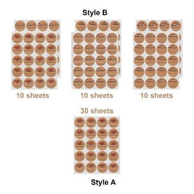600x Jar Labels Decals for Mailers Bag Valentines Day Cards